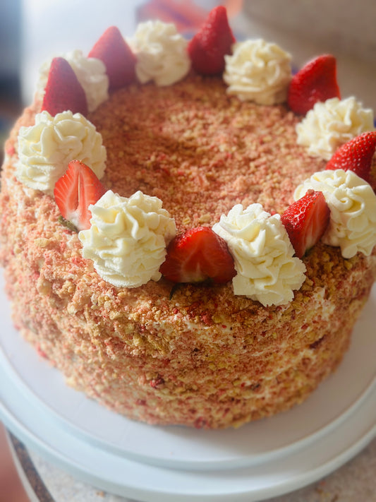 Strawberry Crunch Cake